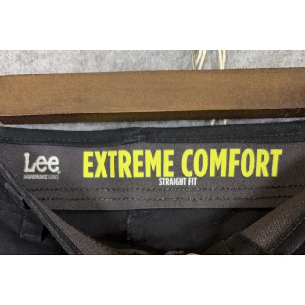 Lee Extreme Comfort Chino Pants Mens 36x30 Black Straight Fit Stretch